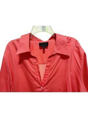 Foxcroft Womens PLUS 20W Mini Dot Button Up Shirt Wrinkle Free Casual Career